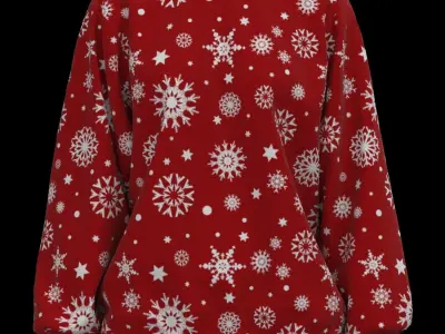 Christmas Female longsleeve 3D model