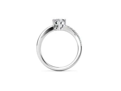 ZDR096 diamond engagement ring gold 3D print model