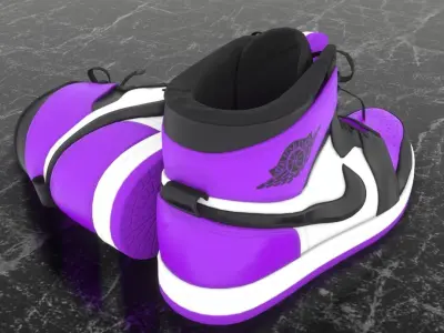 NIKE 3D SHOES - AIR JORDAN PURPLE Low-poly 3D model