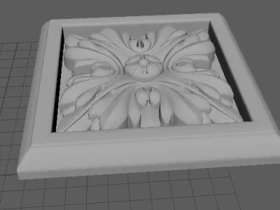 rosette decorative box with flower 3D model