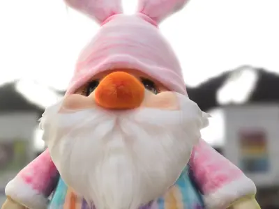 Easter Bunny Gnome Low-poly 3D model