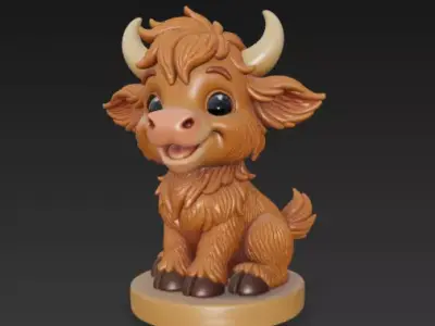 Collectable Acqui - A cute Highlang Cow 01 Free 3D print model