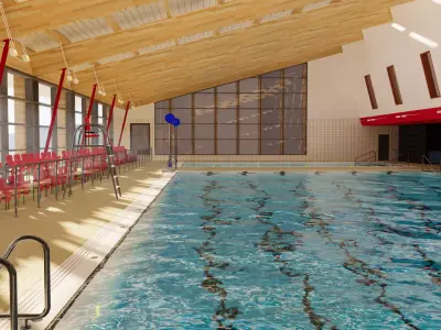 Swimming pool interior 3D model