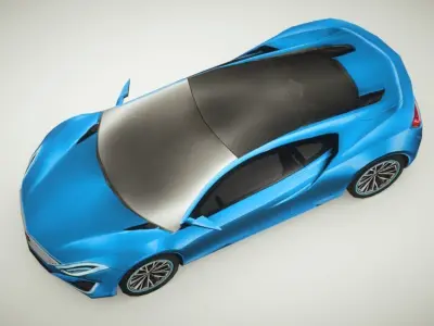 Generic Supercar v6 multicolors Low-poly 3D model