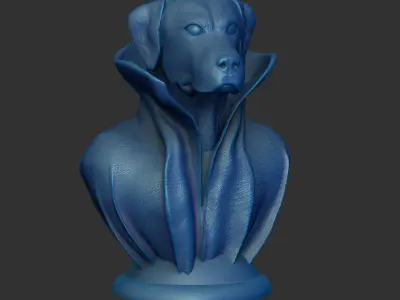 Labrador with Collar Cape on Pedestal 3D print model