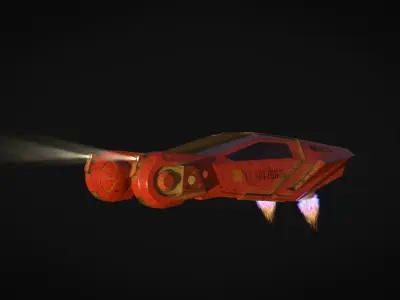Space Car Sci Fi Low-poly 3D model