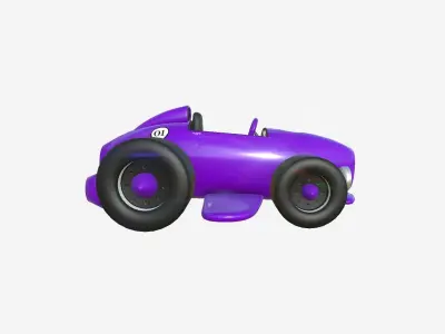 Cartoon Kart B04 Purple - Vehicle Racing Design Low-poly 3D model