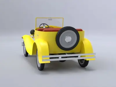 Old cartoon car 3D model