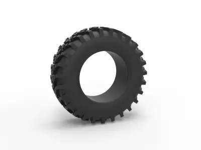 Tractor tire Scale 1 to 25 3D print model