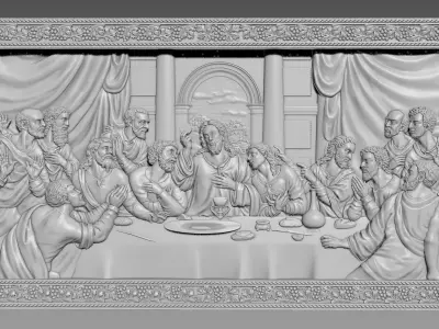 The Last Supper 3D model for CNC 3D model