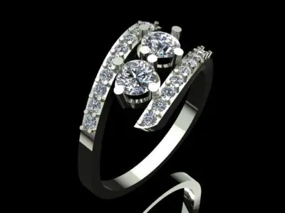 Luxury Diamond Engagement Ring 3D print model