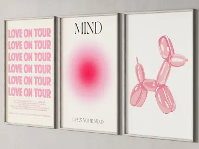 256 frame models 01 pink vibe posters 01 3D model