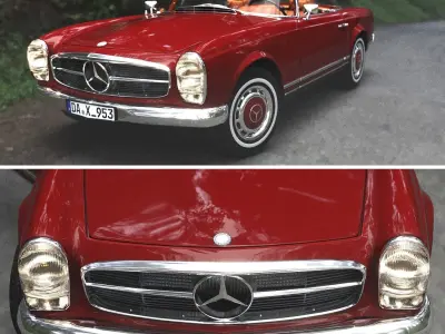 Mercedes benz 280SL Pagoda Rigged Corona 3D model