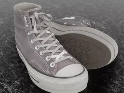 CONVERSE ALL STAR 3D SHOES - GRAY Low-poly 3D model