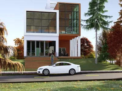 3 Bedroom 3 Bathroom House Plans Low-poly 3D model