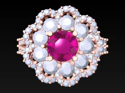 Diamond Ring - Womens Rings - N3359 3D print model