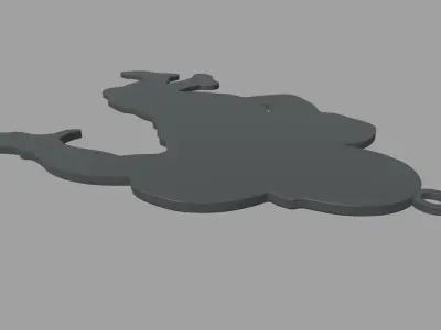 American Football Key Ring Chain 01 Low-poly 3D model