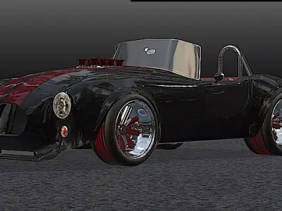 65 Carbon Fiber AC Cobra  - H-Poly 3D model