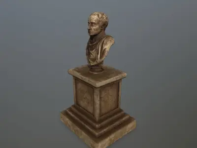 cesare bronze bust Low-poly 3D model