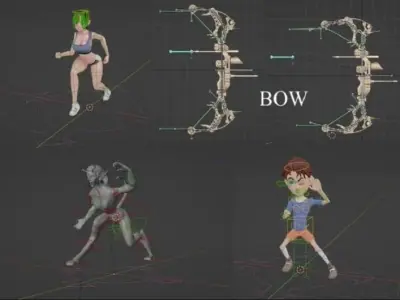 I will rig 3d model in blender for animation and game engines Low-poly 3D model