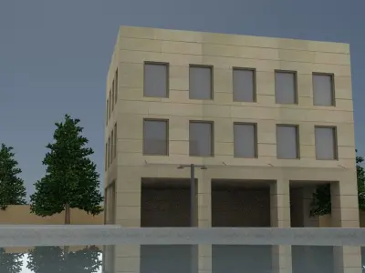 3D Architectural Complex Modern University Campus Low-poly 3D model