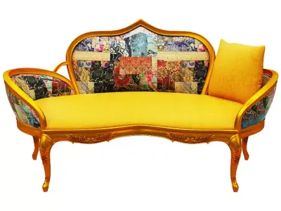 Classical sofa 2 seater Low-poly 3D model