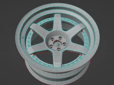 SIX - Wheels - Game Ready Low-poly 3D model