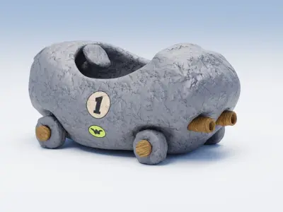 Race Car 01 Stone Car Wacky Races 3D model