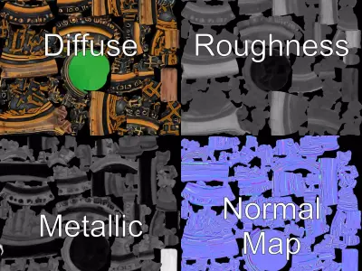 Ancient Bronze Amulet model pack Low-poly 3D model