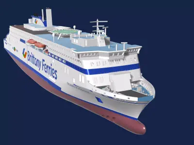 Ferry GUILLAUME DE NORMANDIE Brittany Ferries print ready model 3D print model