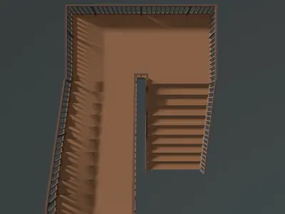 U shape stair 24O07 3D model