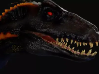 Indoraptor Head sculpt Animated 3D model