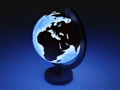 Epoxy Resin and Wood Globe 3D model