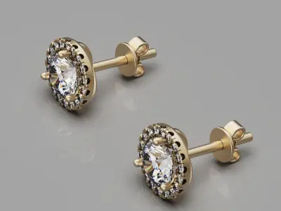 Lux  earrings  printable gold jewelry printable 3D model 3D print model