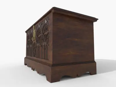 Gothic chest Low-poly 3D model