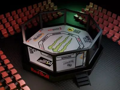 MMA Octagon Low-poly 3D model