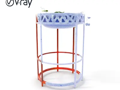 Decorative Plant Stand with Metal Frame Model Pack Low-poly 3D model