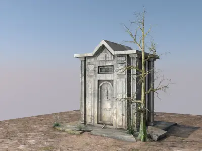 Cemetery 3d model Low-poly 3D model