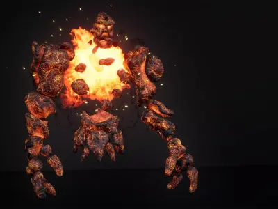 Hell Golem Destroyer Low-poly game engine ready 3D model Low-poly 3D model