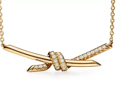 Tiffany knot diamond pendant 3D print model