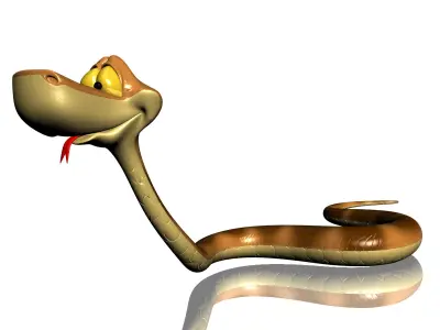 Cartoon Snake RIGGED Low-poly 3D model