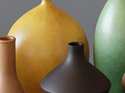 West Elm-Crackle Glazed Ceramic Vases Low-poly 3D model