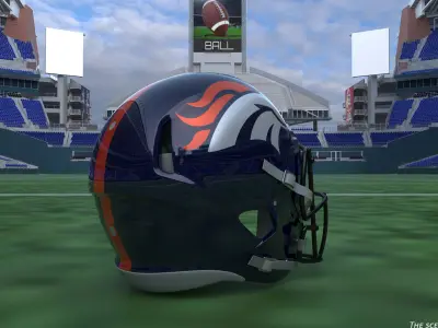 Denver Broncos American Football Helmet 3D model