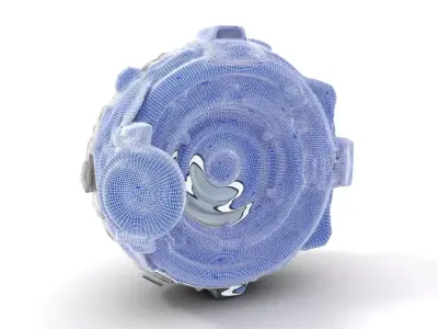 Futuristic Energy Core Model Pack with Glowing Elements Low-poly 3D model