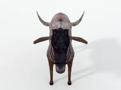 Wildebeest Gnu Low-poly 3D model