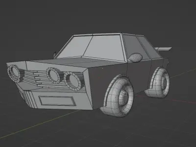 Fully Rigged Low Poly Car Low-poly 3D model