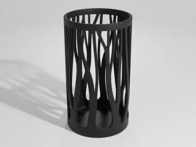Pen pencil holder Vase Trees silhouette 3D print model