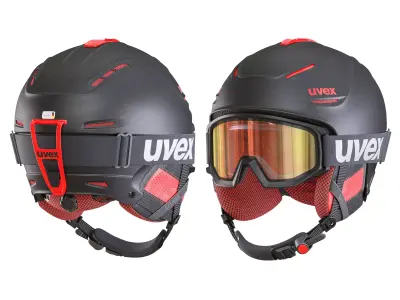 Ski Helmet and Goggles Uvex 3D model