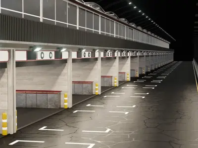 Generic Race Track  Low-poly 3D model