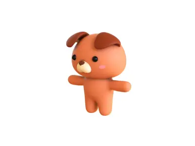 Character001 Chubby Bear Low-poly 3D model